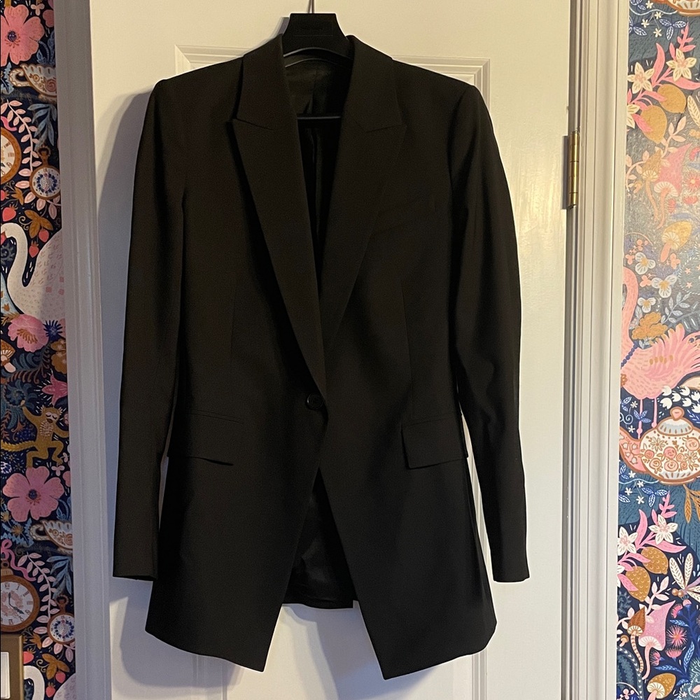 Theory Black Etiennette Good Wool Blazer